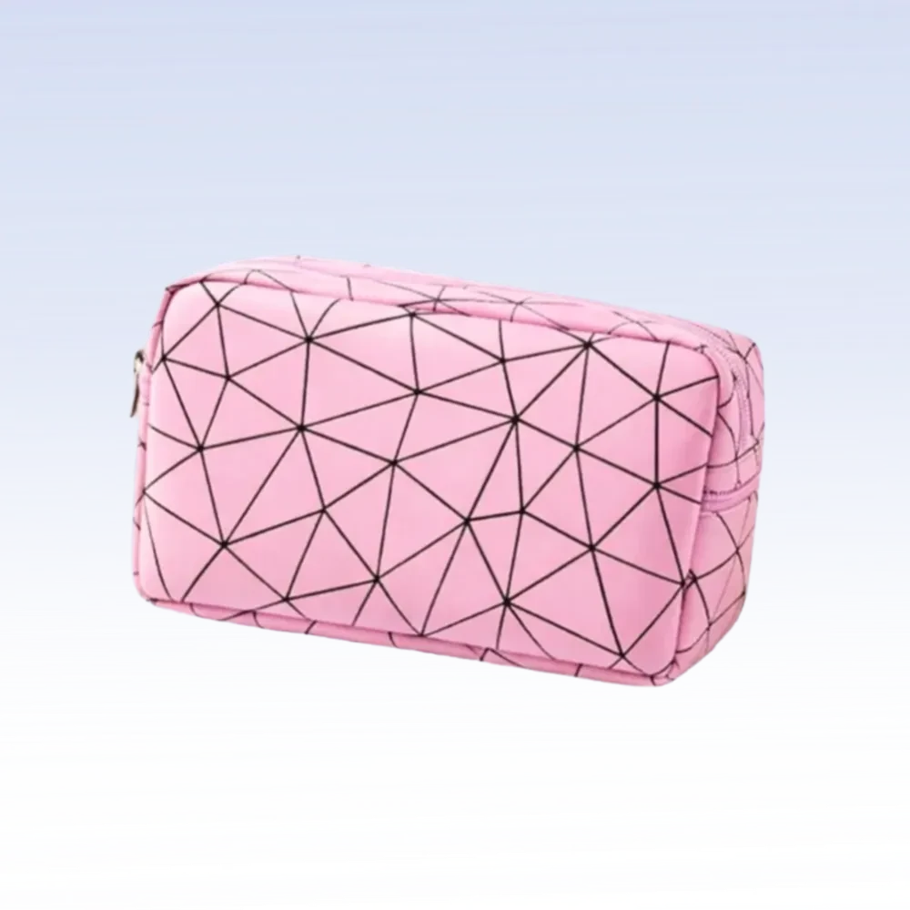 Косметичка маленькая женская тканевая с геометрическим узором