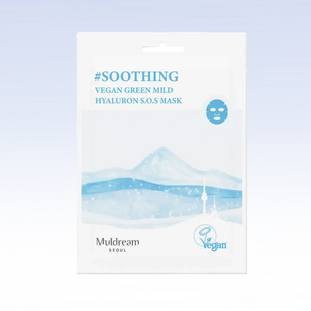 Увлажняющая тканевая маска для лица с гиалуроновой кислотой Vegan Green Mild HYALURON S.O.S Mask, 25мл